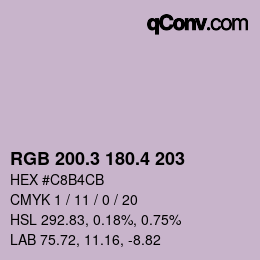 カラーコード: RGB 200.3 180.4 203 | qconv.com