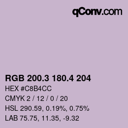 カラーコード: RGB 200.3 180.4 204 | qconv.com