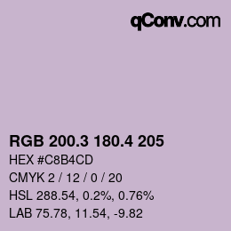 カラーコード: RGB 200.3 180.4 205 | qconv.com