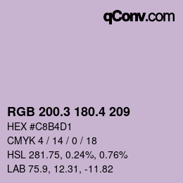 カラーコード: RGB 200.3 180.4 209 | qconv.com