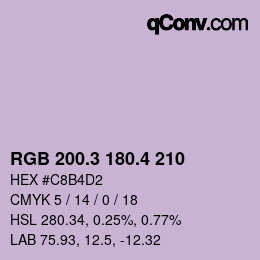 カラーコード: RGB 200.3 180.4 210 | qconv.com