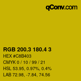 カラーコード: RGB 200.3 180.4 3 | qconv.com