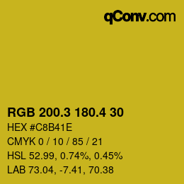 カラーコード: RGB 200.3 180.4 30 | qconv.com