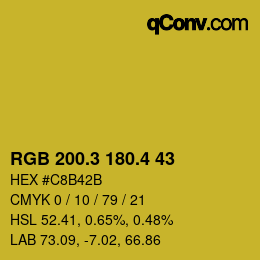 カラーコード: RGB 200.3 180.4 43 | qconv.com