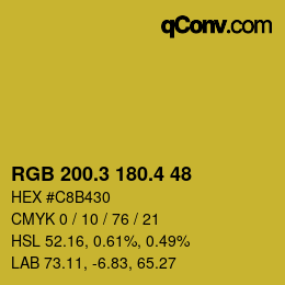 カラーコード: RGB 200.3 180.4 48 | qconv.com