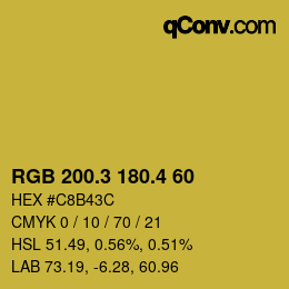 カラーコード: RGB 200.3 180.4 60 | qconv.com
