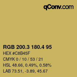 カラーコード: RGB 200.3 180.4 95 | qconv.com