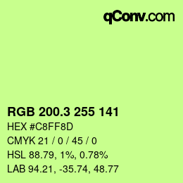 カラーコード: RGB 200.3 255 141 | qconv.com