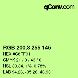 颜色代码: RGB 200.3 255 145 | qconv.com