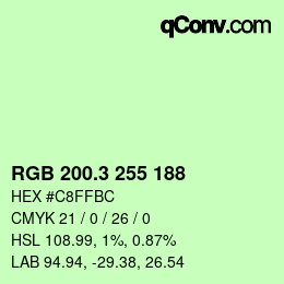 カラーコード: RGB 200.3 255 188 | qconv.com