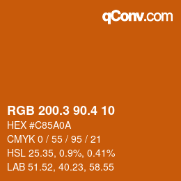 カラーコード: RGB 200.3 90.4 10 | qconv.com