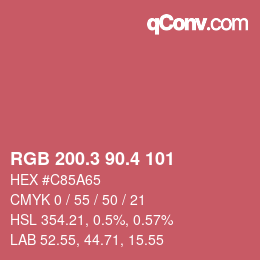 カラーコード: RGB 200.3 90.4 101 | qconv.com