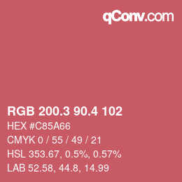 カラーコード: RGB 200.3 90.4 102 | qconv.com