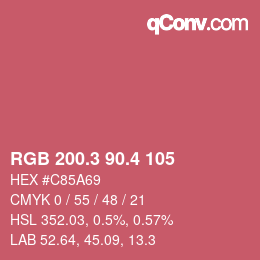 カラーコード: RGB 200.3 90.4 105 | qconv.com