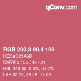 カラーコード: RGB 200.3 90.4 109 | qconv.com