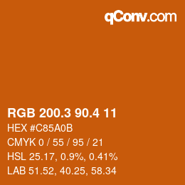 カラーコード: RGB 200.3 90.4 11 | qconv.com
