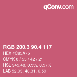 カラーコード: RGB 200.3 90.4 117 | qconv.com
