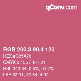 カラーコード: RGB 200.3 90.4 120 | qconv.com