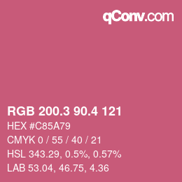 カラーコード: RGB 200.3 90.4 121 | qconv.com