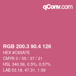 カラーコード: RGB 200.3 90.4 126 | qconv.com