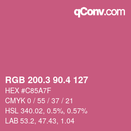 カラーコード: RGB 200.3 90.4 127 | qconv.com