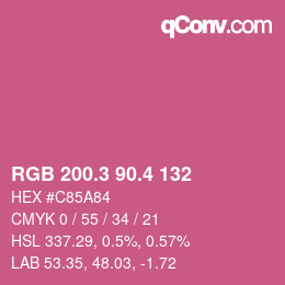 カラーコード: RGB 200.3 90.4 132 | qconv.com