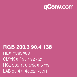 カラーコード: RGB 200.3 90.4 136 | qconv.com