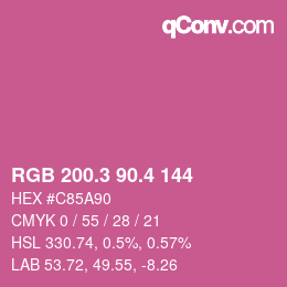 カラーコード: RGB 200.3 90.4 144 | qconv.com