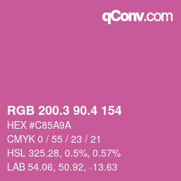 カラーコード: RGB 200.3 90.4 154 | qconv.com