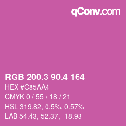カラーコード: RGB 200.3 90.4 164 | qconv.com