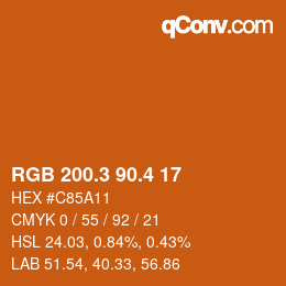 カラーコード: RGB 200.3 90.4 17 | qconv.com
