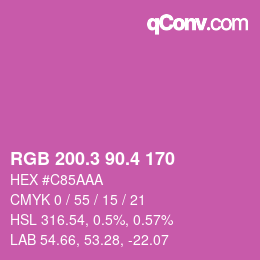カラーコード: RGB 200.3 90.4 170 | qconv.com