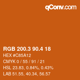 カラーコード: RGB 200.3 90.4 18 | qconv.com