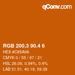 カラーコード: RGB 200.3 90.4 6 | qconv.com