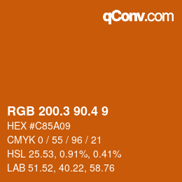 カラーコード: RGB 200.3 90.4 9 | qconv.com