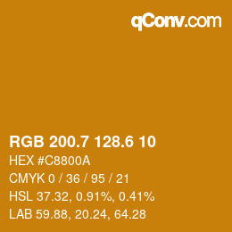 カラーコード: RGB 200.7 128.6 10 | qconv.com