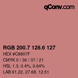 カラーコード: RGB 200.7 128.6 127 | qconv.com