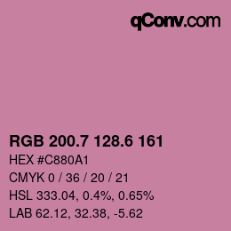カラーコード: RGB 200.7 128.6 161 | qconv.com