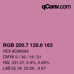 カラーコード: RGB 200.7 128.6 163 | qconv.com