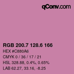 カラーコード: RGB 200.7 128.6 166 | qconv.com