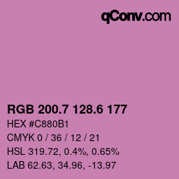 カラーコード: RGB 200.7 128.6 177 | qconv.com