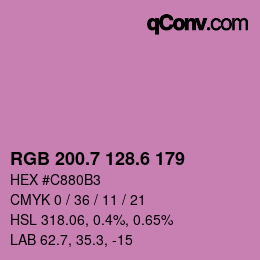 カラーコード: RGB 200.7 128.6 179 | qconv.com