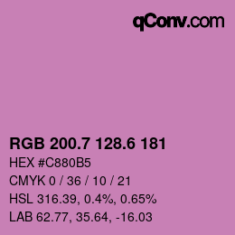 カラーコード: RGB 200.7 128.6 181 | qconv.com