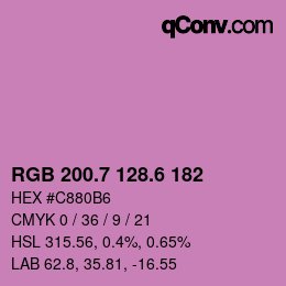 カラーコード: RGB 200.7 128.6 182 | qconv.com
