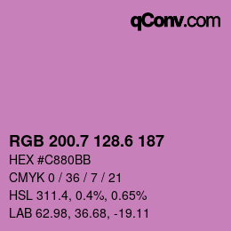 カラーコード: RGB 200.7 128.6 187 | qconv.com