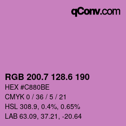 カラーコード: RGB 200.7 128.6 190 | qconv.com