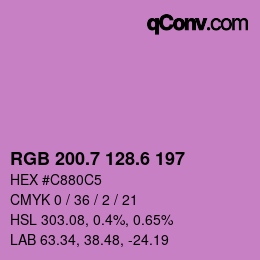 カラーコード: RGB 200.7 128.6 197 | qconv.com