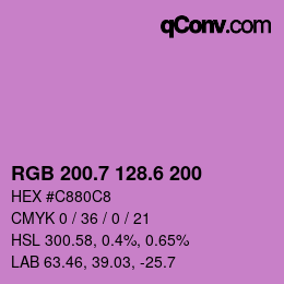 カラーコード: RGB 200.7 128.6 200 | qconv.com