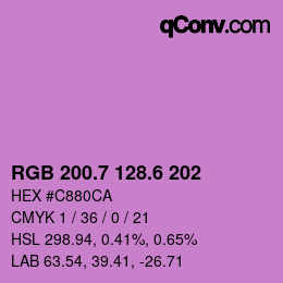 カラーコード: RGB 200.7 128.6 202 | qconv.com
