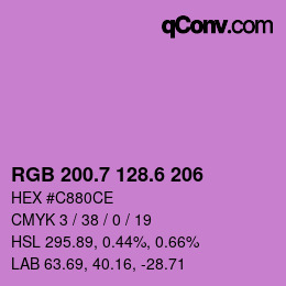 カラーコード: RGB 200.7 128.6 206 | qconv.com